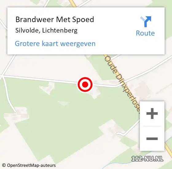 Locatie op kaart van de 112 melding: Brandweer Met Spoed Naar Silvolde, Lichtenberg op 17 juli 2021 16:04