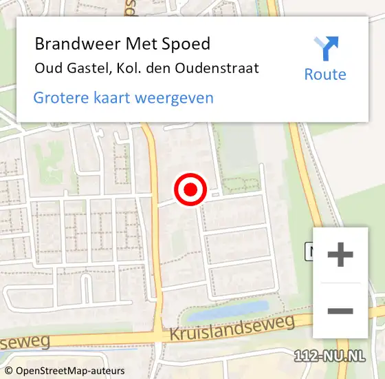 Locatie op kaart van de 112 melding: Brandweer Met Spoed Naar Oud Gastel, Kol. den Oudenstraat op 17 juli 2021 16:04