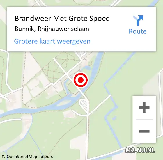 Locatie op kaart van de 112 melding: Brandweer Met Grote Spoed Naar Bunnik, Rhijnauwenselaan op 16 juni 2014 19:04