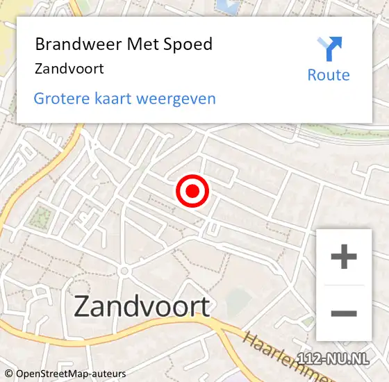 Locatie op kaart van de 112 melding: Brandweer Met Spoed Naar Zandvoort op 17 juli 2021 17:04