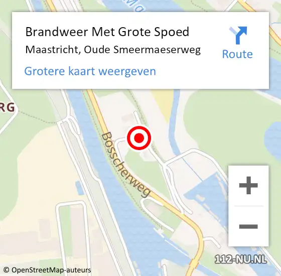 Locatie op kaart van de 112 melding: Brandweer Met Grote Spoed Naar Maastricht, Oude Smeermaeserweg op 17 juli 2021 17:06