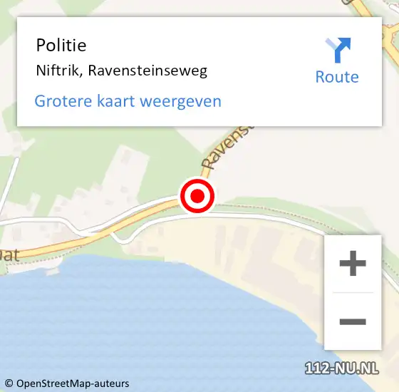 Locatie op kaart van de 112 melding: Politie Niftrik, Ravensteinseweg op 17 juli 2021 17:24
