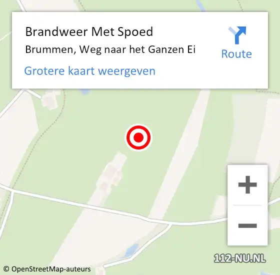 Locatie op kaart van de 112 melding: Brandweer Met Spoed Naar Brummen, Weg naar het Ganzen Ei op 17 juli 2021 17:26