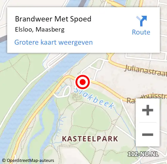 Locatie op kaart van de 112 melding: Brandweer Met Spoed Naar Elsloo, Maasberg op 17 juli 2021 17:42