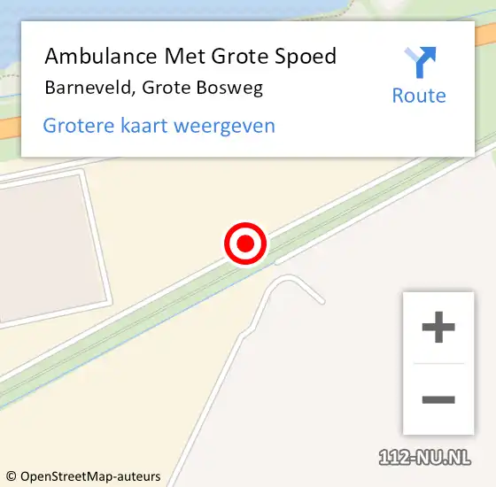 Locatie op kaart van de 112 melding: Ambulance Met Grote Spoed Naar Barneveld, Grote Bosweg op 17 juli 2021 17:52