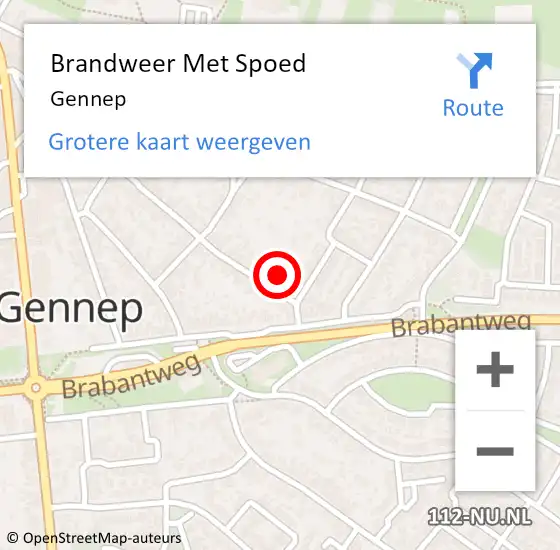 Locatie op kaart van de 112 melding: Brandweer Met Spoed Naar Gennep op 17 juli 2021 17:52