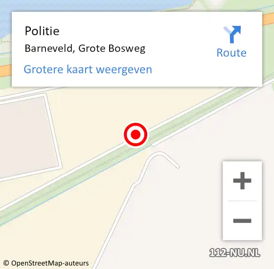 Locatie op kaart van de 112 melding: Politie Barneveld, Grote Bosweg op 17 juli 2021 17:58