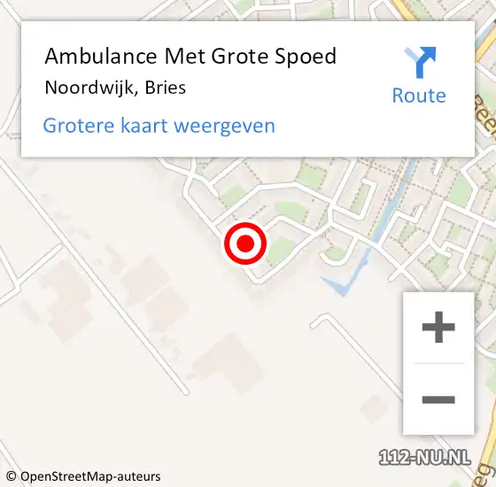 Locatie op kaart van de 112 melding: Ambulance Met Grote Spoed Naar Noordwijk, Bries op 17 juli 2021 18:17