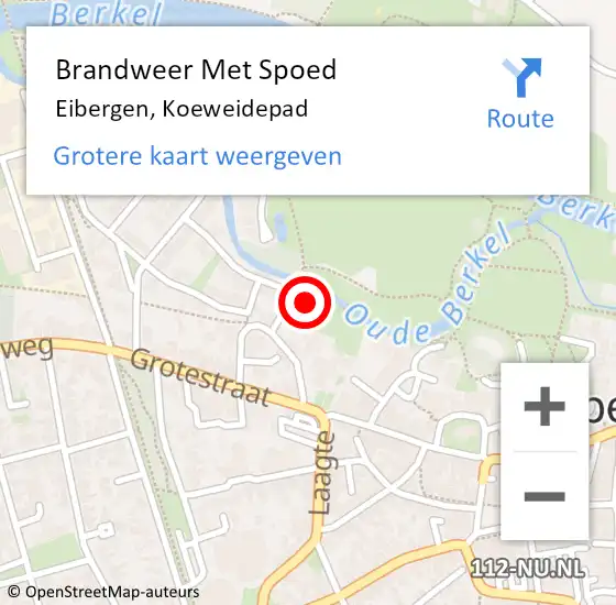 Locatie op kaart van de 112 melding: Brandweer Met Spoed Naar Eibergen, Koeweidepad op 17 juli 2021 18:42