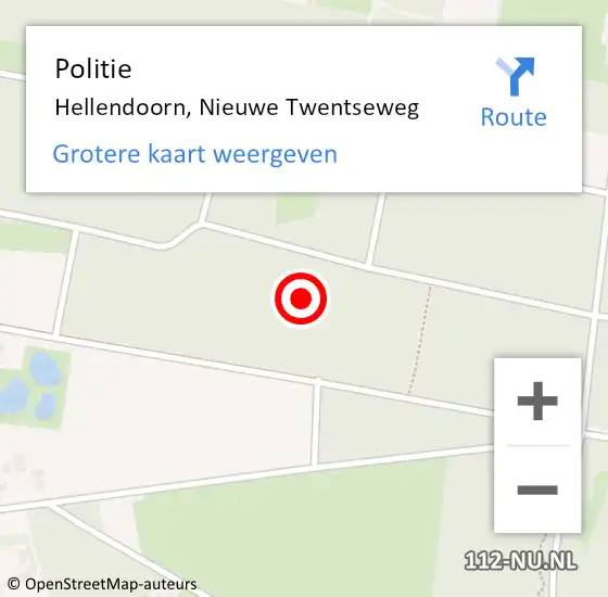 Locatie op kaart van de 112 melding: Politie Hellendoorn, Nieuwe Twentseweg op 17 juli 2021 18:42