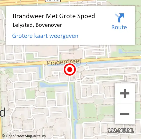 Locatie op kaart van de 112 melding: Brandweer Met Grote Spoed Naar Lelystad, Bovenover op 17 juli 2021 18:47