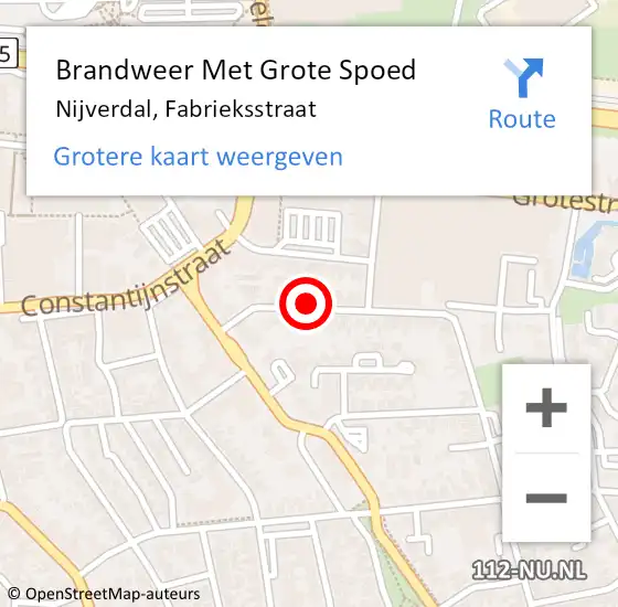 Locatie op kaart van de 112 melding: Brandweer Met Grote Spoed Naar Nijverdal, Fabrieksstraat op 17 juli 2021 18:54