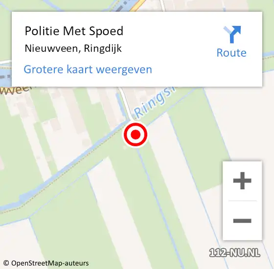 Locatie op kaart van de 112 melding: Politie Met Spoed Naar Nieuwveen, Ringdijk op 17 juli 2021 19:19