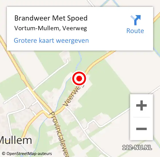 Locatie op kaart van de 112 melding: Brandweer Met Spoed Naar Vortum-Mullem, Veerweg op 17 juli 2021 19:22