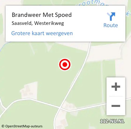 Locatie op kaart van de 112 melding: Brandweer Met Spoed Naar Saasveld, Westerikweg op 17 juli 2021 19:45