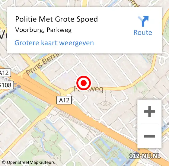 Locatie op kaart van de 112 melding: Politie Met Grote Spoed Naar Voorburg, Parkweg op 17 juli 2021 20:06