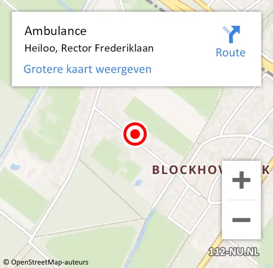 Locatie op kaart van de 112 melding: Ambulance Heiloo, Rector Frederiklaan op 17 juli 2021 20:32