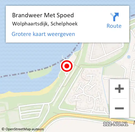 Locatie op kaart van de 112 melding: Brandweer Met Spoed Naar Wolphaartsdijk, Schelphoek op 17 juli 2021 22:46