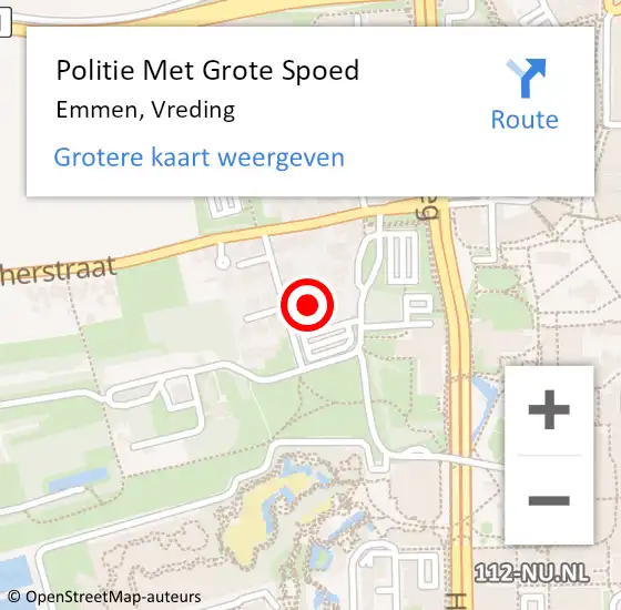 Locatie op kaart van de 112 melding: Politie Met Grote Spoed Naar Emmen, Vreding op 17 juli 2021 23:06