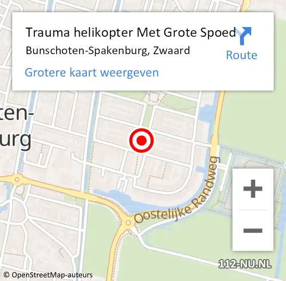 Locatie op kaart van de 112 melding: Trauma helikopter Met Grote Spoed Naar Bunschoten-Spakenburg, Zwaard op 18 juli 2021 00:00