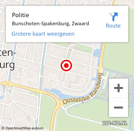 Locatie op kaart van de 112 melding: Politie Bunschoten-Spakenburg, Zwaard op 18 juli 2021 00:03