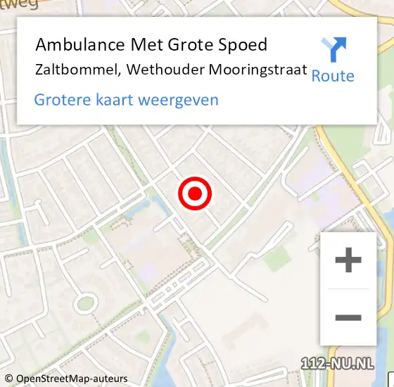 Locatie op kaart van de 112 melding: Ambulance Met Grote Spoed Naar Zaltbommel, Wethouder Mooringstraat op 18 juli 2021 00:20