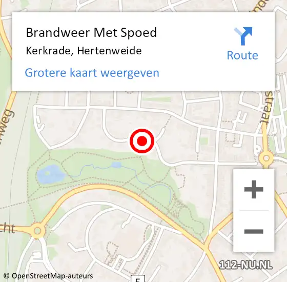 Locatie op kaart van de 112 melding: Brandweer Met Spoed Naar Kerkrade, Hertenweide op 18 juli 2021 00:51