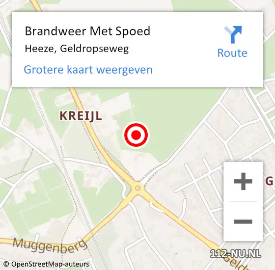 Locatie op kaart van de 112 melding: Brandweer Met Spoed Naar Heeze, Geldropseweg op 18 juli 2021 00:51