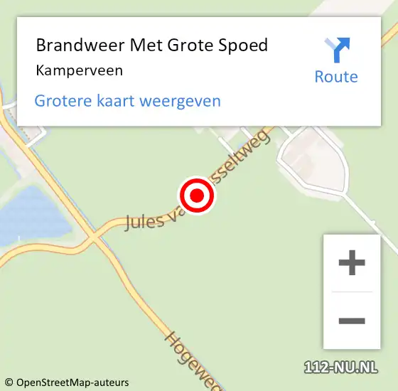 Locatie op kaart van de 112 melding: Brandweer Met Grote Spoed Naar Kamperveen op 18 juli 2021 01:48