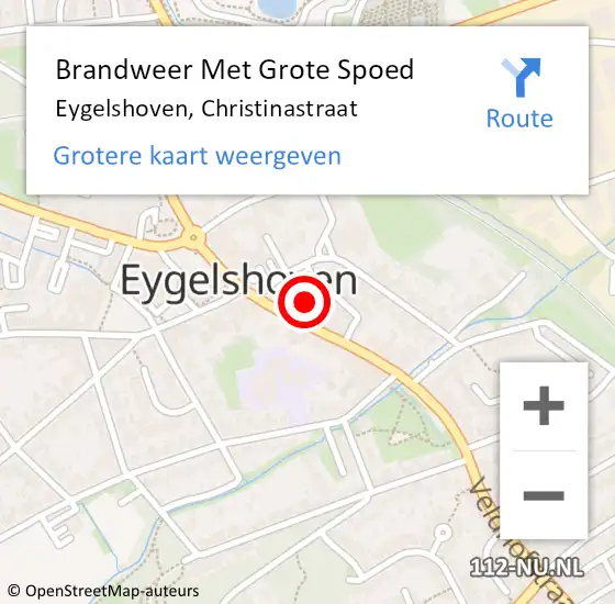 Locatie op kaart van de 112 melding: Brandweer Met Grote Spoed Naar Eygelshoven, Christinastraat op 18 juli 2021 02:00