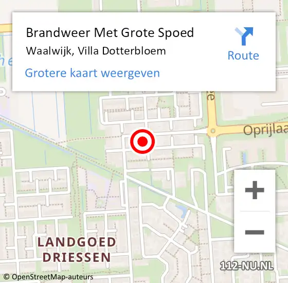 Locatie op kaart van de 112 melding: Brandweer Met Grote Spoed Naar Waalwijk, Villa Dotterbloem op 18 juli 2021 03:48