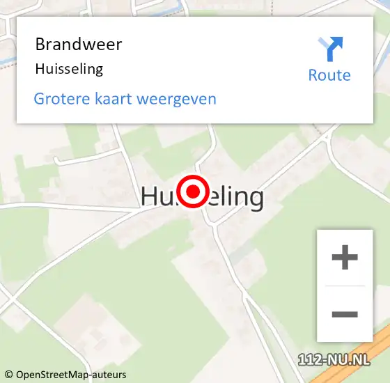 Locatie op kaart van de 112 melding: Brandweer Huisseling op 16 juni 2014 20:13