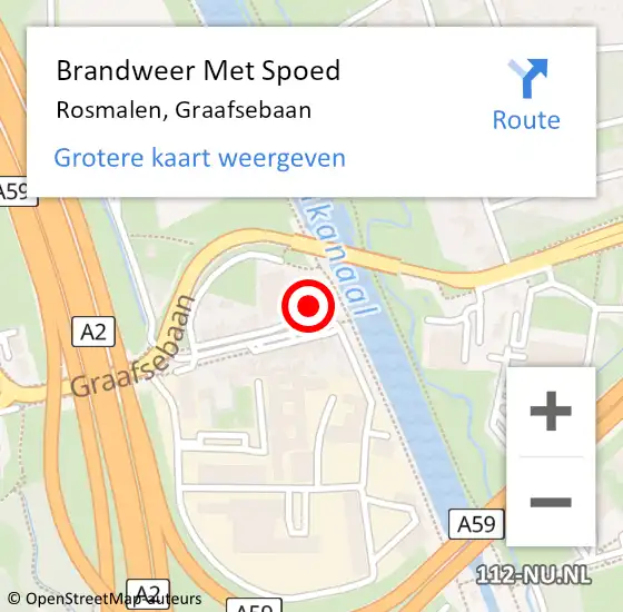 Locatie op kaart van de 112 melding: Brandweer Met Spoed Naar Rosmalen, Graafsebaan op 18 juli 2021 05:07