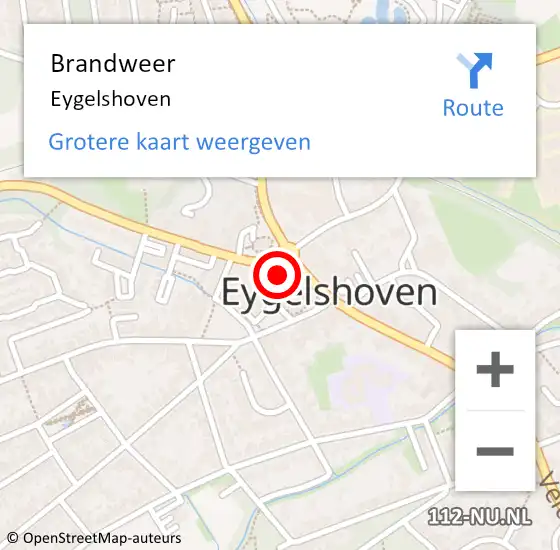 Locatie op kaart van de 112 melding: Brandweer Eygelshoven op 18 juli 2021 05:26