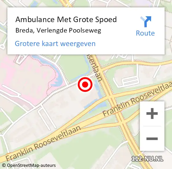 Locatie op kaart van de 112 melding: Ambulance Met Grote Spoed Naar Breda, Verlengde Poolseweg op 18 juli 2021 06:11