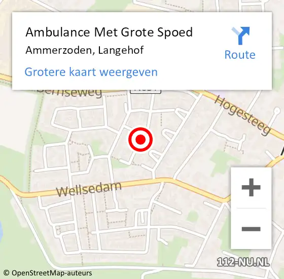 Locatie op kaart van de 112 melding: Ambulance Met Grote Spoed Naar Ammerzoden, Langehof op 18 juli 2021 06:50