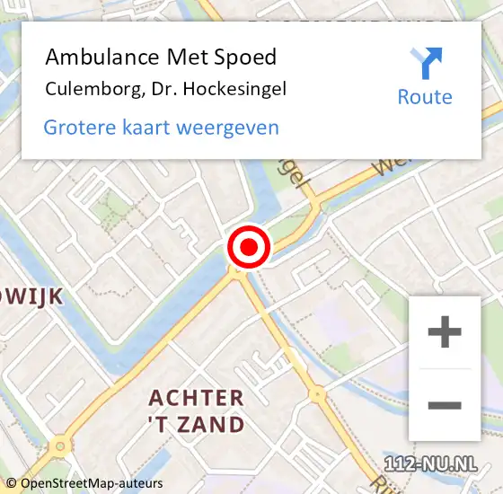 Locatie op kaart van de 112 melding: Ambulance Met Spoed Naar Culemborg, Dr. Hockesingel op 18 juli 2021 09:18