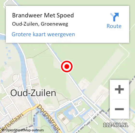 Locatie op kaart van de 112 melding: Brandweer Met Spoed Naar Oud-Zuilen, Groeneweg op 18 juli 2021 09:18