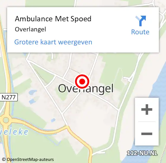 Locatie op kaart van de 112 melding: Ambulance Met Spoed Naar Overlangel op 16 juni 2014 20:27