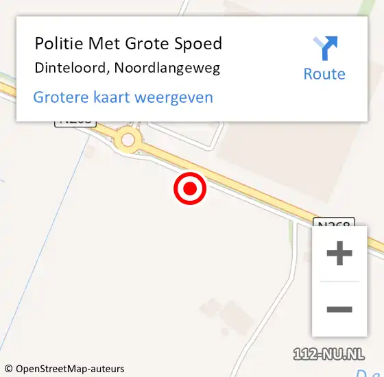 Locatie op kaart van de 112 melding: Politie Met Grote Spoed Naar Dinteloord, Noordlangeweg op 18 juli 2021 09:38