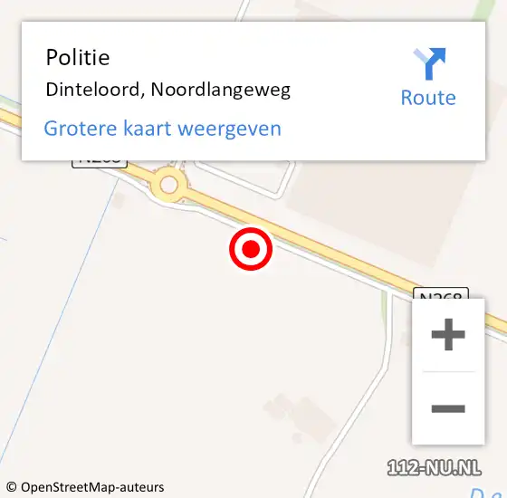 Locatie op kaart van de 112 melding: Politie Dinteloord, Noordlangeweg op 18 juli 2021 09:38