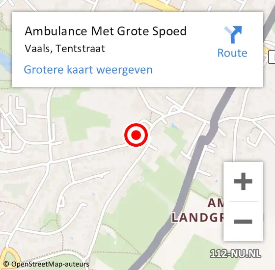 Locatie op kaart van de 112 melding: Ambulance Met Grote Spoed Naar Vaals, Tentstraat op 18 juli 2021 09:57