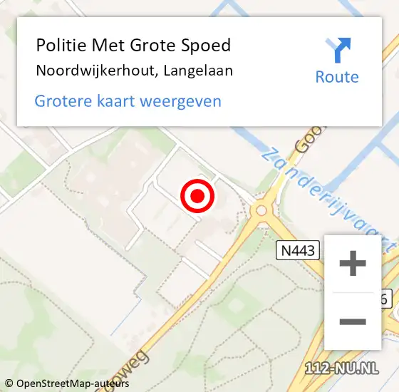 Locatie op kaart van de 112 melding: Politie Met Grote Spoed Naar Noordwijkerhout, Langelaan op 18 juli 2021 11:00