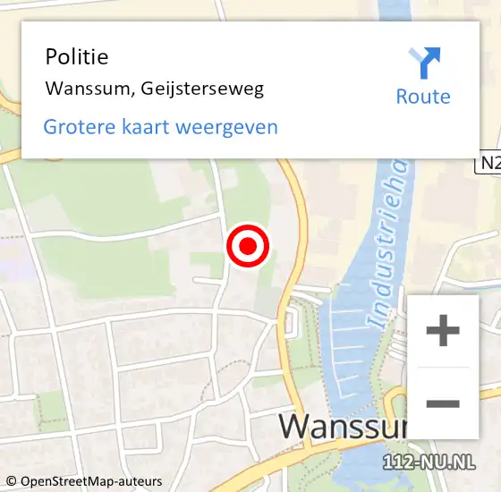 Locatie op kaart van de 112 melding: Politie Wanssum, Geijsterseweg op 18 juli 2021 11:16