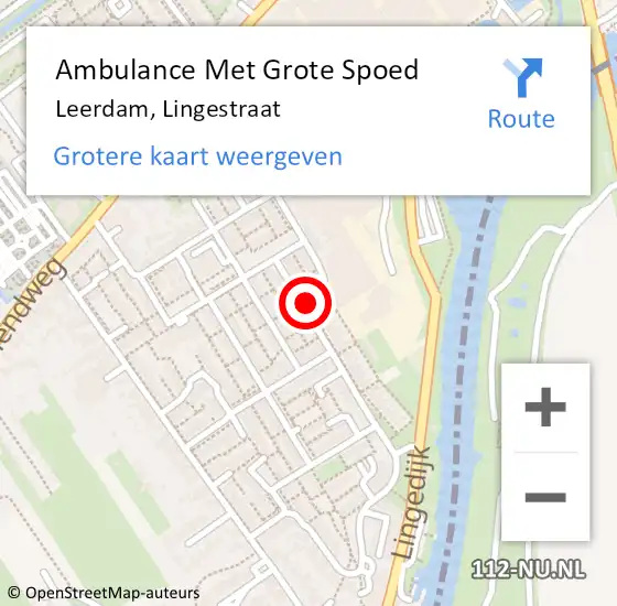 Locatie op kaart van de 112 melding: Ambulance Met Grote Spoed Naar Leerdam, Lingestraat op 18 juli 2021 11:29