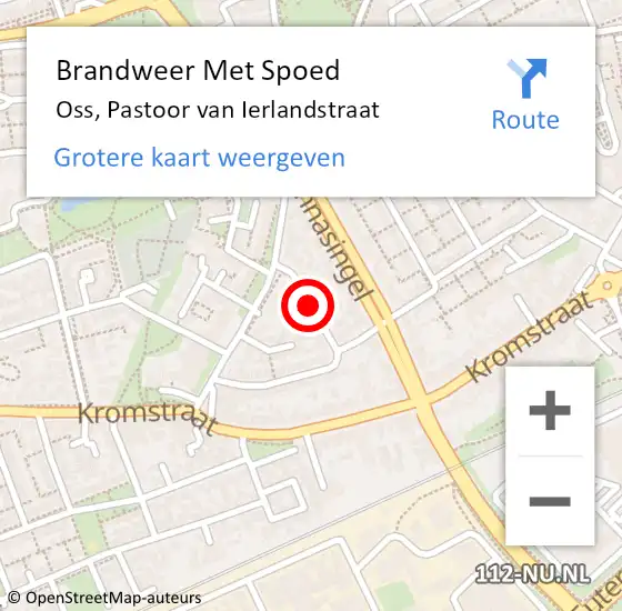 Locatie op kaart van de 112 melding: Brandweer Met Spoed Naar Oss, Pastoor van Ierlandstraat op 18 juli 2021 12:00