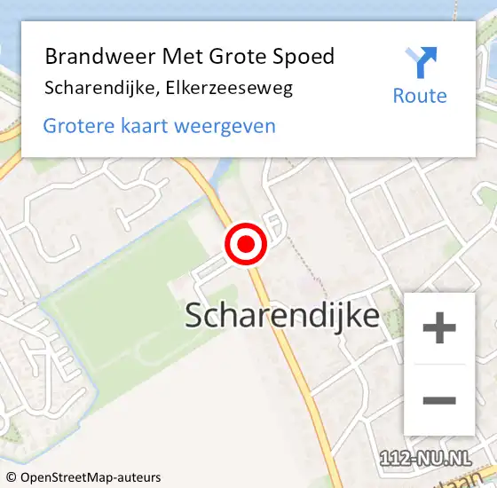 Locatie op kaart van de 112 melding: Brandweer Met Grote Spoed Naar Scharendijke, Elkerzeeseweg op 18 juli 2021 12:05