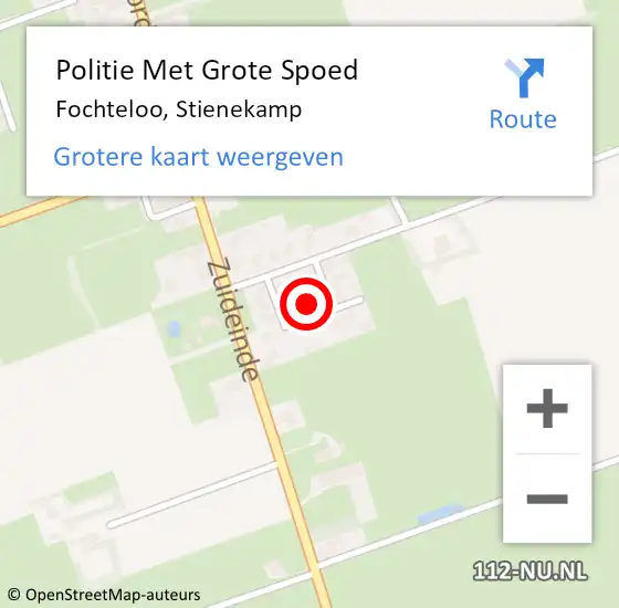 Locatie op kaart van de 112 melding: Politie Met Grote Spoed Naar Fochteloo, Stienekamp op 18 juli 2021 12:32