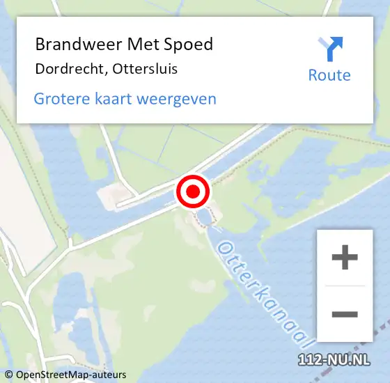 Locatie op kaart van de 112 melding: Brandweer Met Spoed Naar Dordrecht, Ottersluis op 18 juli 2021 13:24