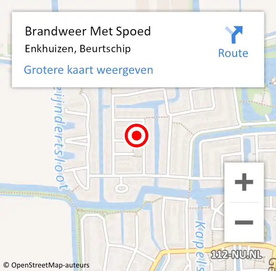 Locatie op kaart van de 112 melding: Brandweer Met Spoed Naar Enkhuizen, Beurtschip op 18 juli 2021 13:38